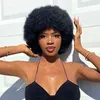 Perruques de cheveux humains bouclés afro courts avec frange Cute Jerry pour les femmes 220606