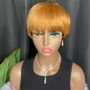 Pixie Cut Wigs Короткие омбре -парики для волос с натуральными челками для чернокожи