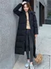 Cappotto di cotone spesso piumino Donna Coreano Parka lungo allentato con cappuccio 2022 Inverno New Fashion Rosso mattone Calore antivento Abbigliamento Feminina L220730