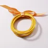 Bangle 5pcset armbanden voor vrouwen meisjes siliconen armband beschikbaar alle weers goudfolie charm Accessoire GiftBangle3082327