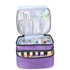 30 grilles vernis à ongles sac de rangement Kits cosmétique huile essentielle parfum sac à main Double couche Portable rouge à lèvres organisateur support de la boîte