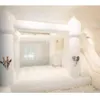 Şişme atlama sıçrama jumper ev düğün bouncy kale ile slayt kombo tüm beyaz fedai atlama yatak satılık ücretsiz gemi kapıya