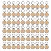 60Pcs Blank Round Wooden Key Chain Diy Wood Keychains Key Tags Can Engrave Diy Gifts AA220318