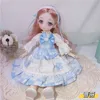 1/6 BJD Anime Doll Full Set 28cm Söta komiska ansikte Toys med klädtillbehör Flickan klä upp leksak för barn 220505