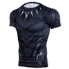 Black Panther Shirt Hommes T-shirts Hommes Sportswear Compression Chemises À Manches Longues Gymnases Fitness Top Tees Workout Vêtements T