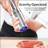 Mills Kitchen Tools Kitchen Dining Bar Home Garden Electric Salt Pepper Mill Household Stainless Steel Matic Operation Grinder Adjustable