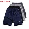 Taglia 10XL 150KG Pantaloncini sportivi estivi da uomo Grande cotone Blu navy Nero Allenamento Oversize Alta elasticità Allentato Homewear 220325