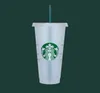 Starbucks Cup 24 унции/710 мл пластиковые кружки тумблер русалка богиня многоразовое использование прозрачное питье плосено