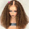 يسلط الضوء على براون الأفرو kinky curly v part part igs غير مجهزة 100 ٪ من الشعر البشري غير المجبل