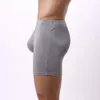 Unterhosen 95% Bambusfaser Viskose Herren Lange Bein Boxer Für Gym Radfahren Männer Unterwäsche U Konvexen Beutel Männliche Höschen Sport Boxershorts SexyUnd