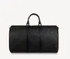 55cm women men bags fashion travel bag duffle bag empreinte Embossed PU leather luggage handbags large contrast color capacity sport stripe Tote Fitness Suitcases