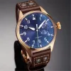 Мужчины смотрят наручные часы Big Pilot Midnight Blue Dial Automatic Watch 46 мм мужские часы