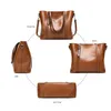 Duffel Bags Women Bag Oil Wax Women's Leather Handbags Luxury Lady Hand With Purse Pocket Messenger Big ToteDuffel