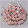 Charms sieraden bevindingen componenten natuursteen zeshoekige pilaar hart kruis waterdrop vorm roze kwarts hangers voor het maken van doe -het -zelf ketting