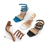 Sandalen Eiligken Zomer Hoge Hak Dames Mode Blauw Sandalen Vierkante Teen Enkelband Dames Party Schoenen Sandaal 220318