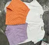 パンツ オリジナルレター刺繍半袖Tシャツ ジャガードレター 万能ショーツ 2点セット 夏の新作ファッションブランドセット