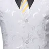Mens White Rose Jacquard Suit Gilet Gilet Homme Marca Slim Fit Business Abito formale Gilet Gilet Maschile Party Tuxedo Gilet 220517