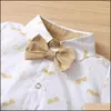 Conjuntos de ropa para niños Baby Maternity Boys Outfits Infantos para infantiles Bigote Barita Impresión Topsands DHO2P