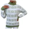 Kobiety swetry damskie świąteczne kolorowe blok kolorowy na pół szyi pasek pullover jumper topsswomen's