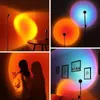 USB Rainbow Sunset Red Projector Led Night Light Glow Stick Sun Projection Table Lamp Bedroom Bar Cafe Wall Decorative Lighting246o