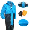 Delderbuizele rainsuit volwassen capuchon Motorfiets regenkleding voor mannen vrouwen winddichte plastic regenjagen reizen klimmen split regenjas 201016