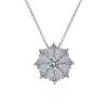 Sunflower Moissanite Necklace for Women 05CT VVS Brilliant Diamond Halo Pendent Necklaces 925 Sterling Silver Wedding Jewelry