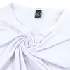 Süblimasyon Boş T-shirt Beyaz Polyester Gömlek Süblimasyon Kısa Kollu T-Shirt DIY Mürettebat Boyun XL 2XL 3XL Için