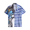 デザイナーシャツメンズファッションタイガーボウリングシャツハワイフローラルカジュアルシャツ男性スリムフィット半袖ドレスM-3XL235A
