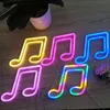 Ledde neon glödlampor musiknotning lampor nattljus konsert vägg lamp sovrum batteri USB Power Nightlight for Party