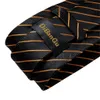 Fashion Men Tie Gold Blue Black Striped Paisley Silk Wedding For Dibangu Designer Hanky Cufflinks Set