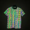 T-shirts zebra mönster reflekterande tshirt män haruku hip hop mens fluorescerande tshirts casual mode natt sportkläder män gaoqiqiang456