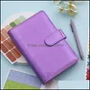 Book Er Filing Products Office School Supplies Business Industrial Laser Glitter Aroon A6 Pu Leather Diy B Dhcpi