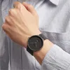 Quartz Watch Alloy Dial Small Numerals Scale Stainless Steel Strap for Men Minimalist Fashion Wristwatch Gift Montre Homme