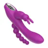 NXY Vibrators Hot Sell 3 in 1 g Spot Rabbit Anal Dildo Vibrator for Woman Clitoris Vagina Stimulator Waterproof Massager Adult Sex Toys 0411