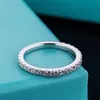 Clusterringen Classic 925 Sterling Silver Ring Set 1CT gesimuleerde diamant bruiloft verloving Cocktail Topaz Gemstone voor dames JewelryCluster