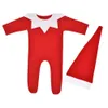 pasgeboren baby fotografie prop rode rompertjes kerst meisje romper foto outfits onesies jumpsuits uit één stuk driehoek ha kleding kinderkledingstuk