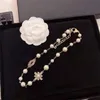 HOT sales Luxury channel Necklace for women Designer Jewelry Pearl Chain Square Diamond Classic Fashion Clavicle Chain Pendant American Popular design Gift