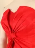 AOMEI Women Red Party Tops Elegant Crop met Big Bow Summer Sexy Bare Shoulder Backless Anti Slip Tube Blouse 3XL 220318