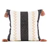 Almofada/Almofada Decorativa Capa de almofada de bordado nórdico com borlas Sofá decorativo Fronha boho