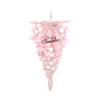 Christmas Decorations Home Wall Hanging Upside Ornaments Door Hanger Down Plastic Pink Upside-down Tree Artificial FlowerChristmas
