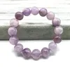 Beaded Strands Women Bracelet Nature Color Lavender Round Bead Crystal Purple Jades 14 Mm Not Dyed Glass 100% Really Kent22