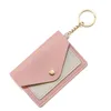 Texture pu card package bus certificate with key ring student 2-bit short ladies coin bag LK00113