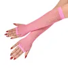 16 paires de gants en résille noirs élégants, mi-longs, sans doigts, pour filles, danse, gothique, Punk, fête, bal, 7303989