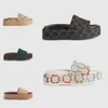Designer-Sandalen für Herren und Damen, luxuriöse Slide-Flats, dicke Unterseite, Flip-Flops, bestickt, bedruckt, Gummi-Leder-Hausschuhe, Größe 35–45