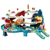 Electric Rail Car Dinosaur Building Parkeringsplats Adventure Racing Toys Children Brain Mechanical Interactive S 220507