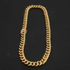 1m Iced Out Cuban Necklace Chain Hip Hop Jewelry Choker Gold Sier Color Rhintone CZ Clasp for Mens Rapper Necklac Link