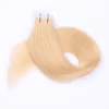 18-24 inch tape-in ​​menselijk haarverlenging Meerdere kleuren voor optie zijdeachtige rechte menselijke haren huid inslag 40 stks