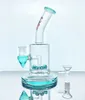 Nouvelle tige de verre de plate-forme pétrolière narguilé en verre bleu quantique 8 perc 14mm connecteur mâle 379