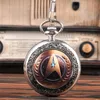 10 pièces grand argent Star Trek montre de poche collier de mode dessin animé animation fusée fabricant en gros