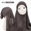 Etnische kleding Ramadan Instant Hijab zware chiffon jersey voor vrouwen sluier moslim mode islam cap sjaalhoofdscarfethnic